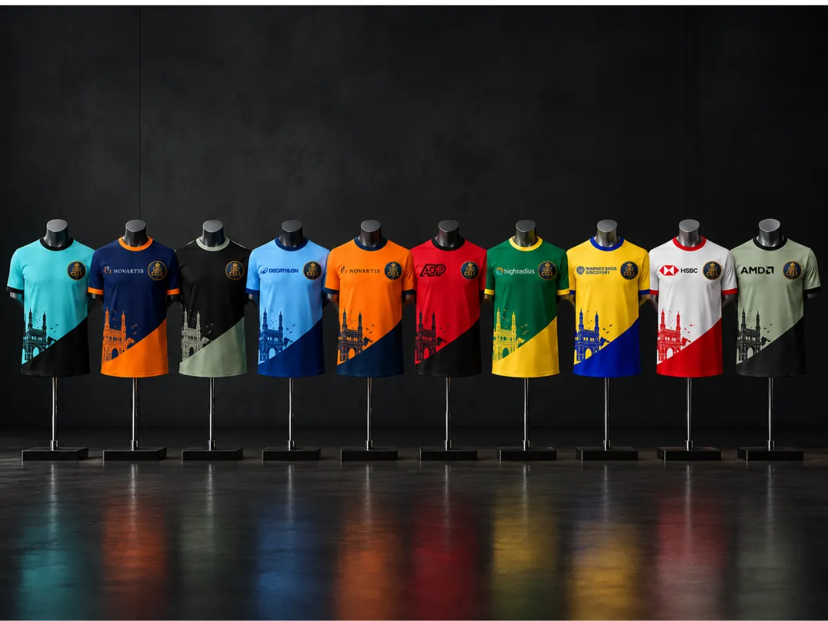 Jerseys of the teams at CELL Edition One